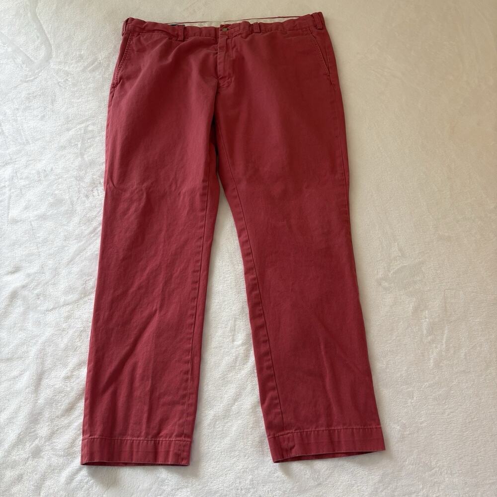 Polo Ralph Lauren Slim Fit Faded Red Chino Pants Cotton Size 40x32 Preppy *read*